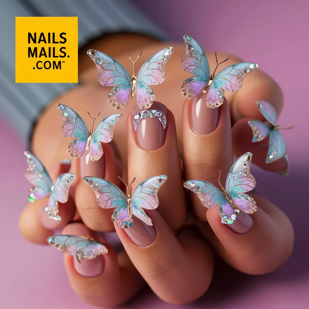 3D Butterfly Nails