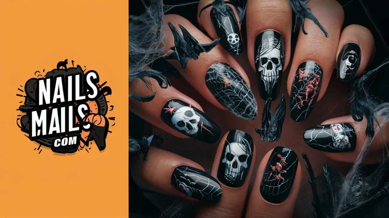 Black Halloween Nails