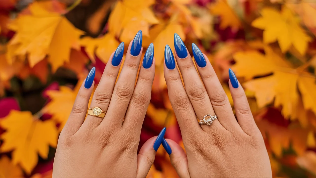 Blue Fall Nails