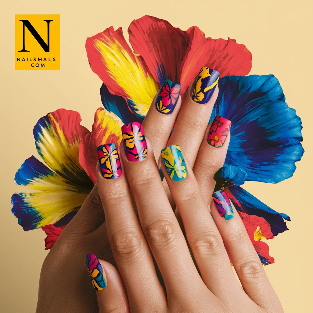 Bold Floral Nail Art