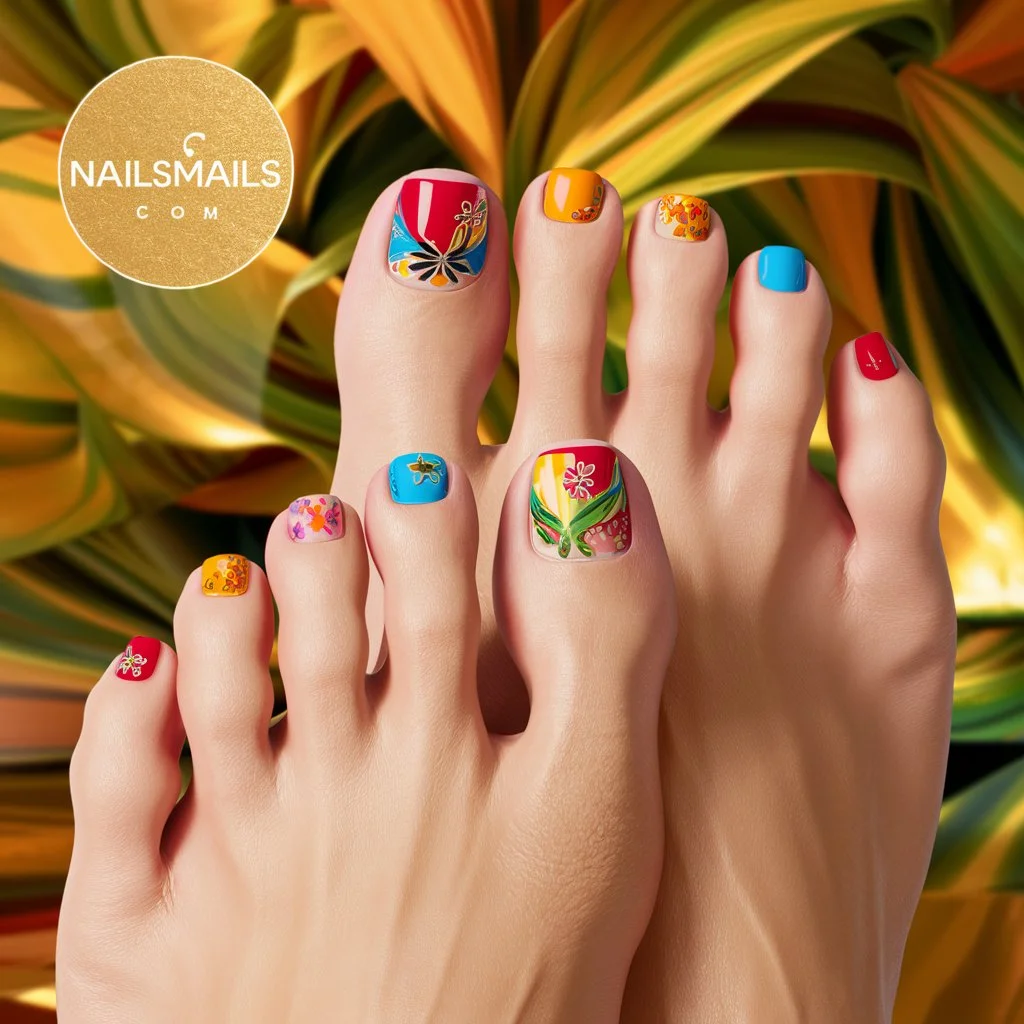 Bright and Bold Toe Nails