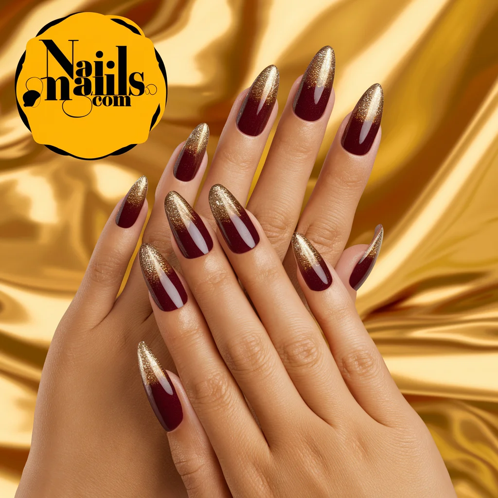 Burgundy to Gold Ombre