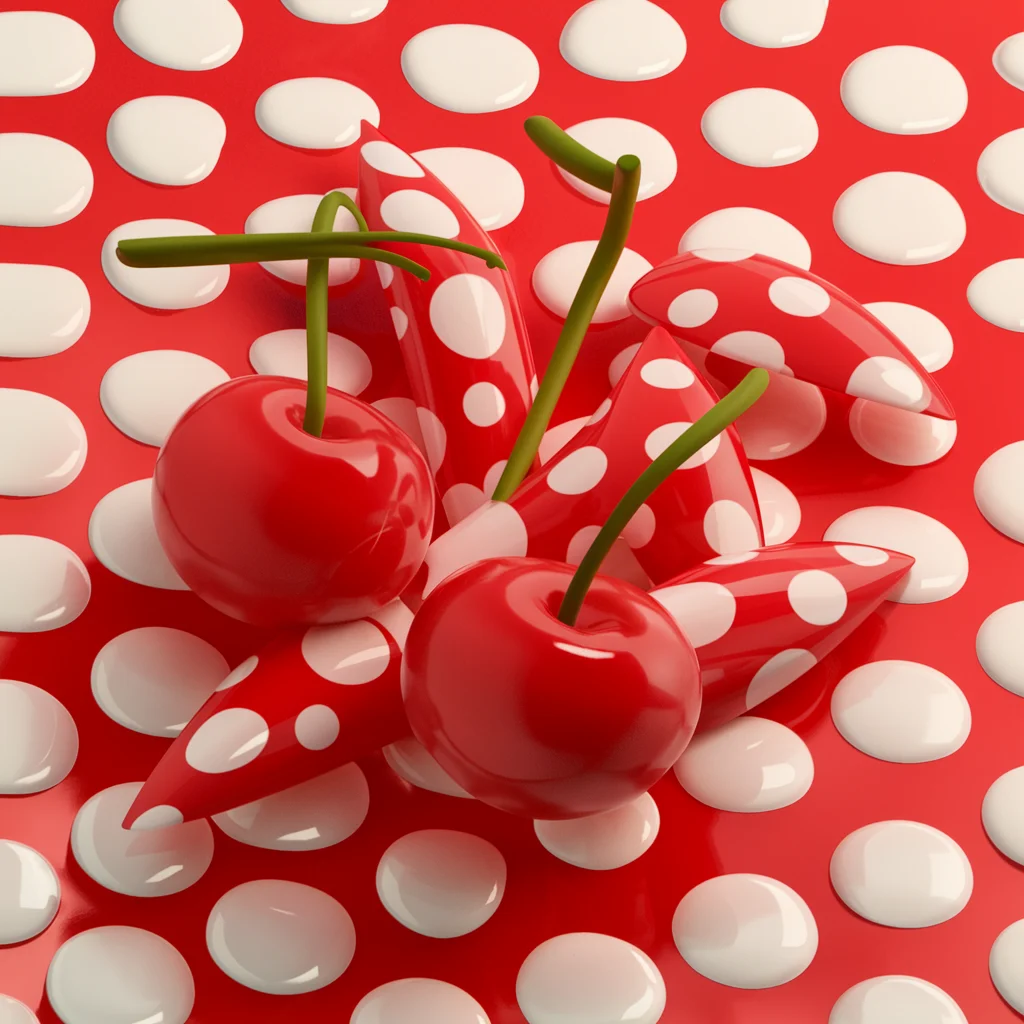 Cherry and Polka Dot Nails