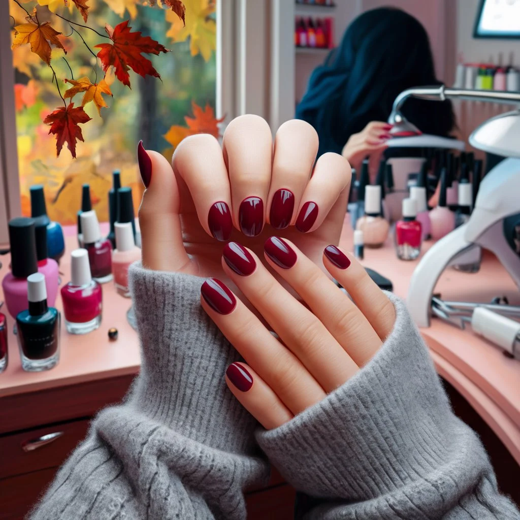 Classic Burgundy Nails