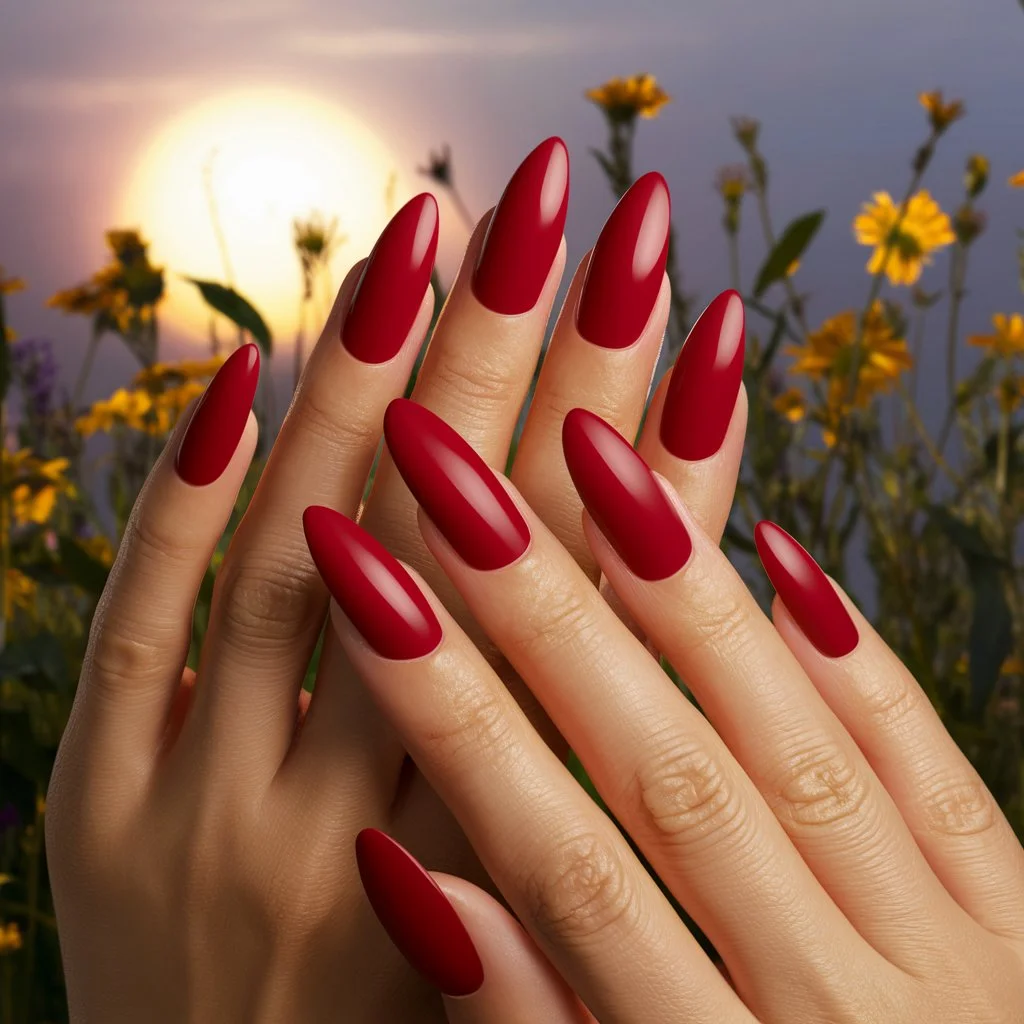  Classic Cherry Red Nails