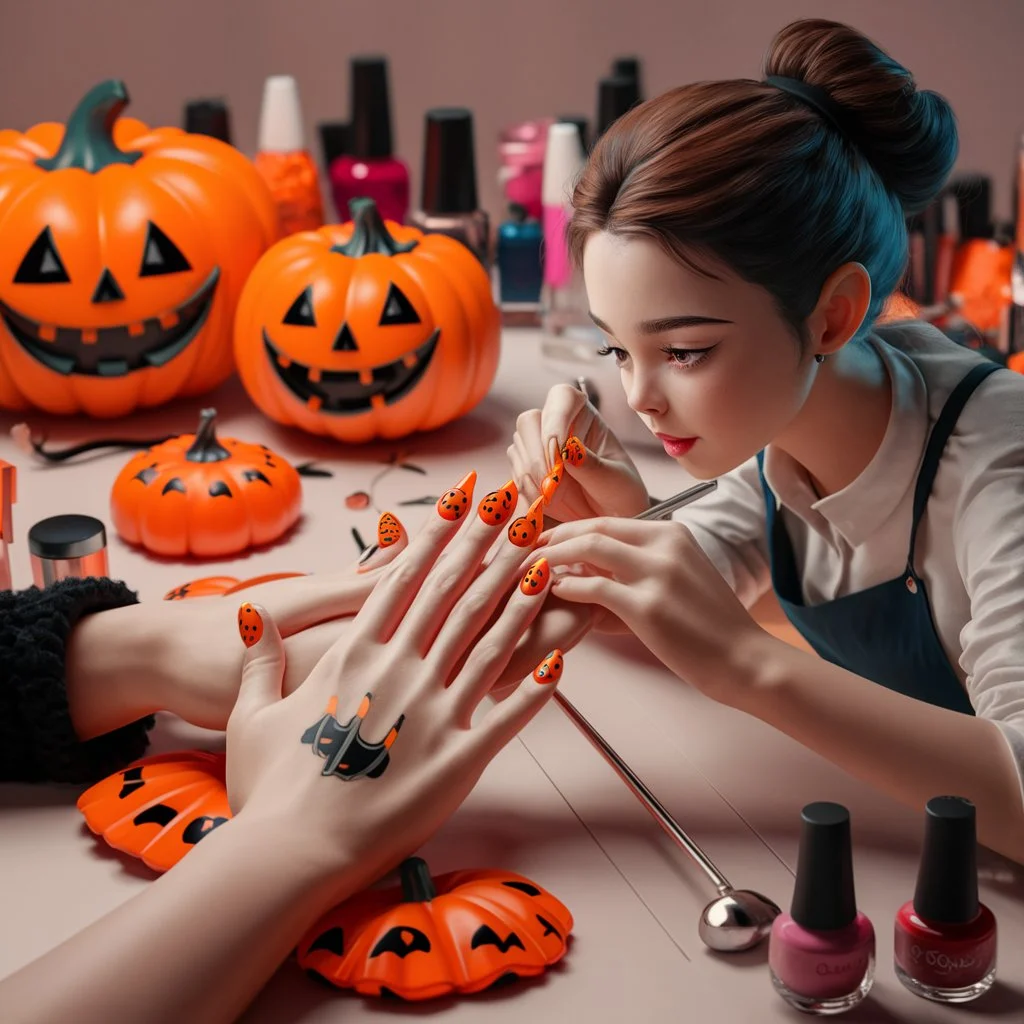 Classic Pumpkin Nails