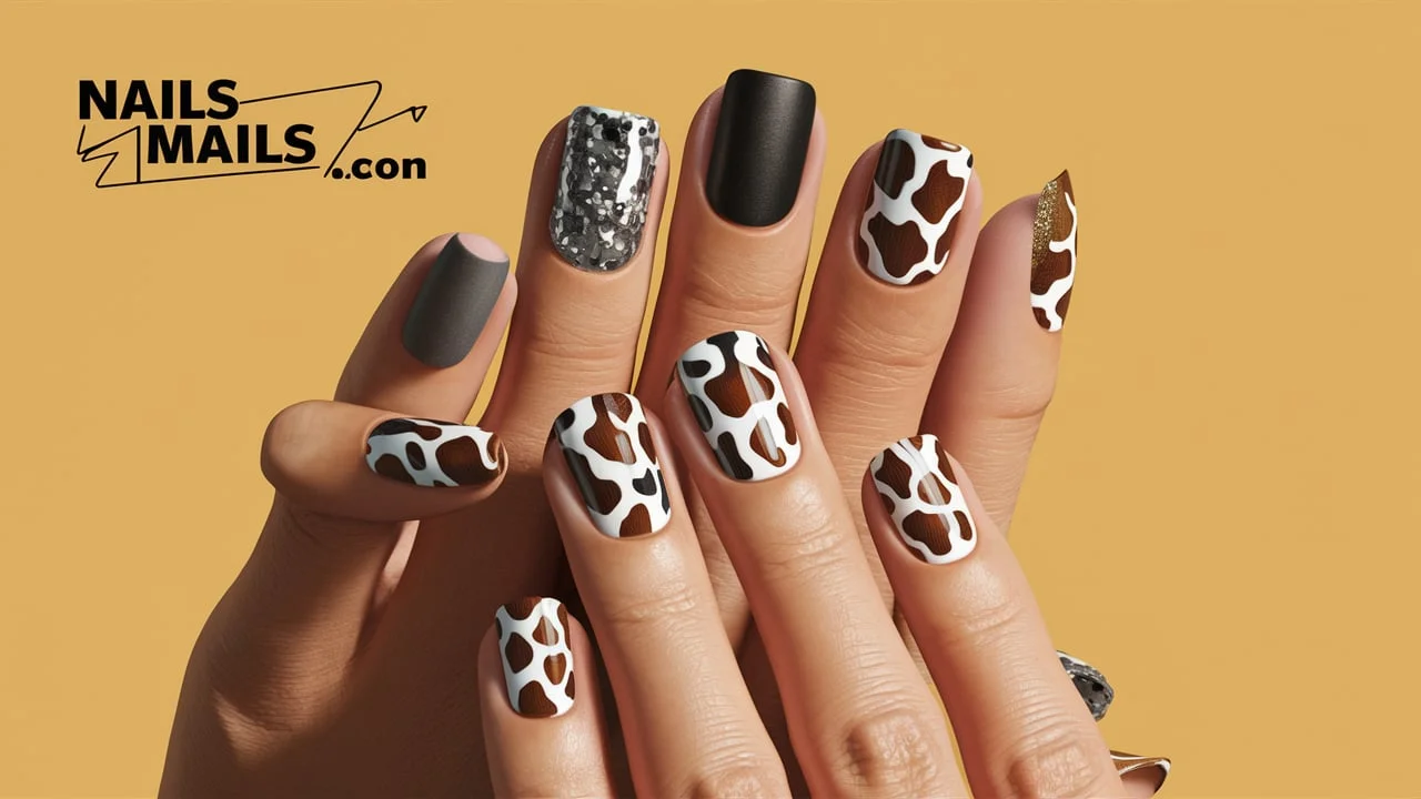 Cow Print Nails