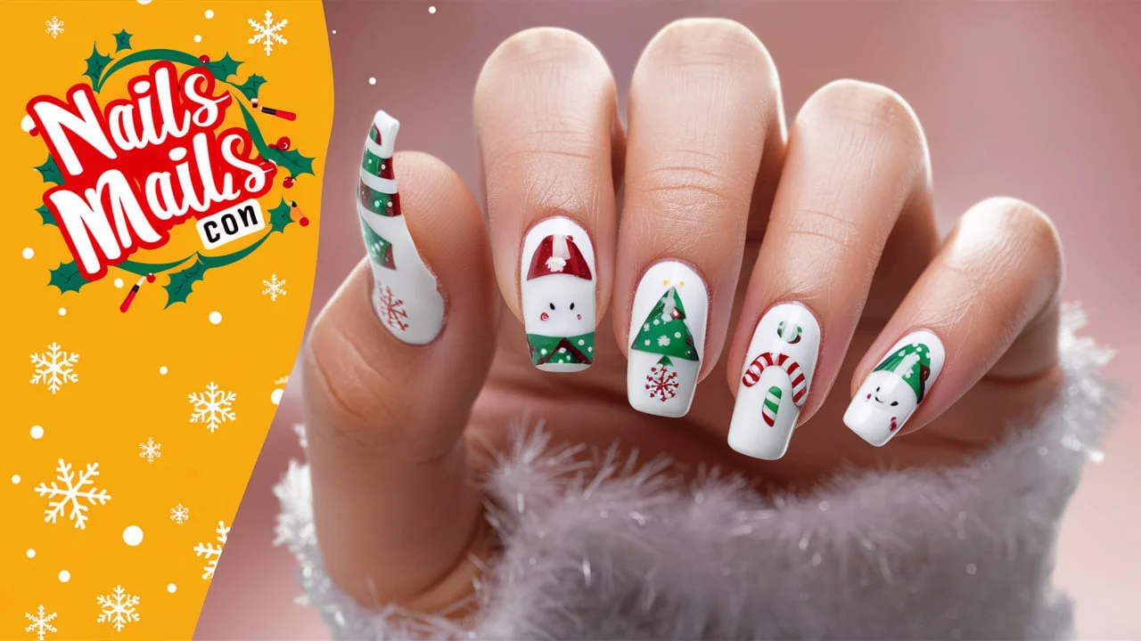 French Tip Christmas Nails