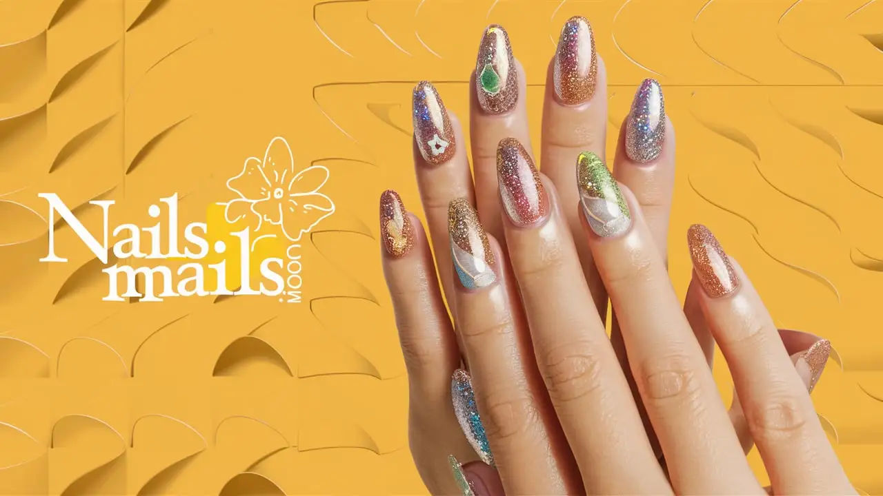 Glitter Spring Nails