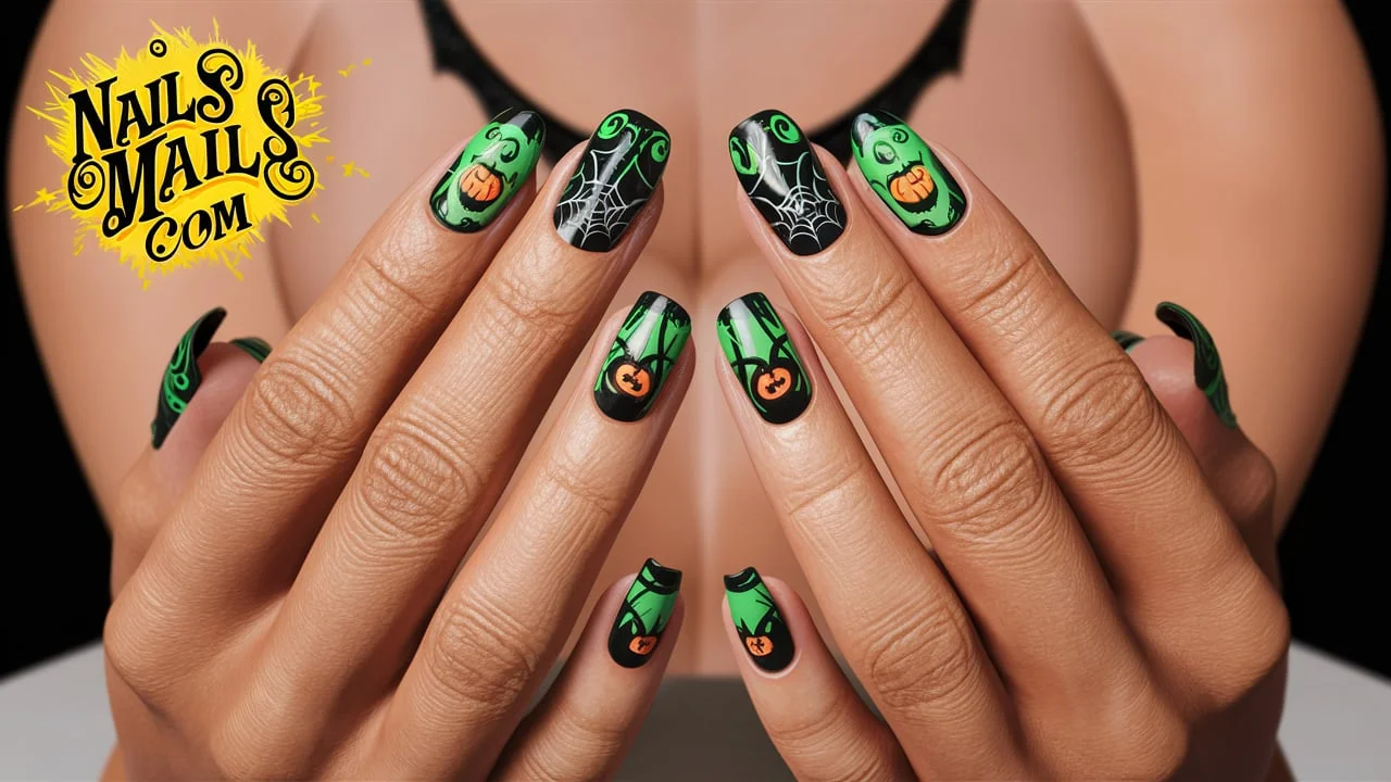 Green Halloween Nails