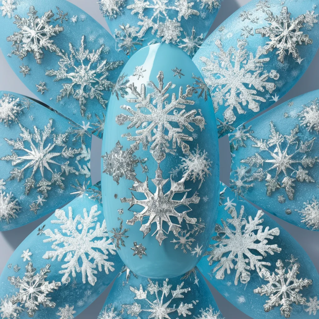 Icy Blue with Snowflake Accents