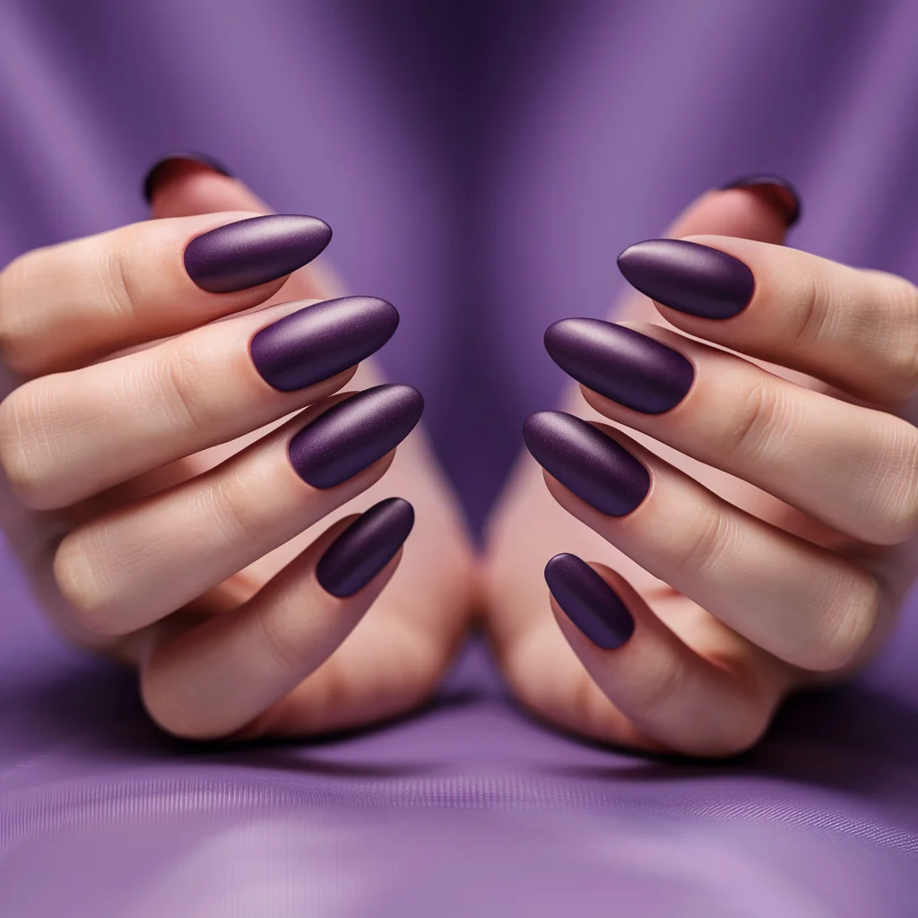  Matte Dark Purple Nails