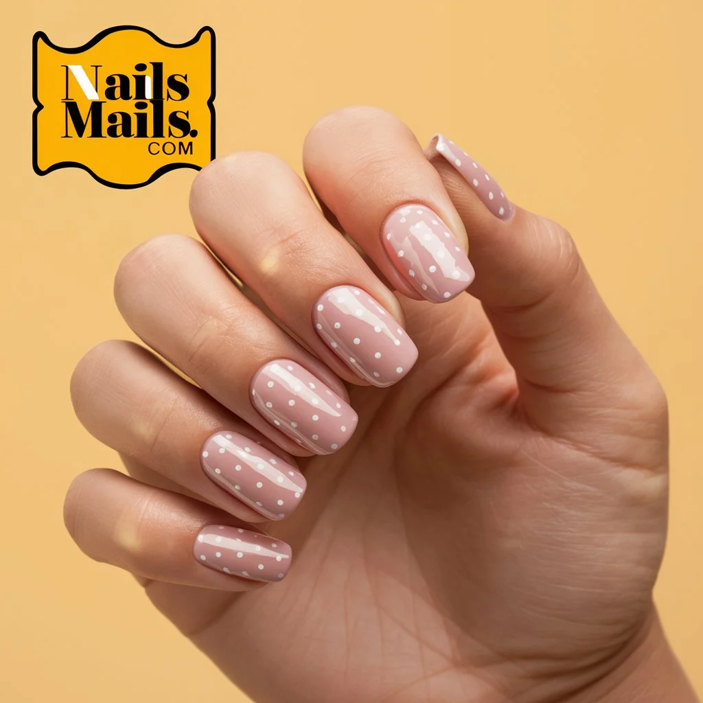 Milky Pink with White Dots