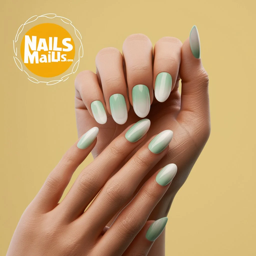 Mint Green to Pale Blue Ombre