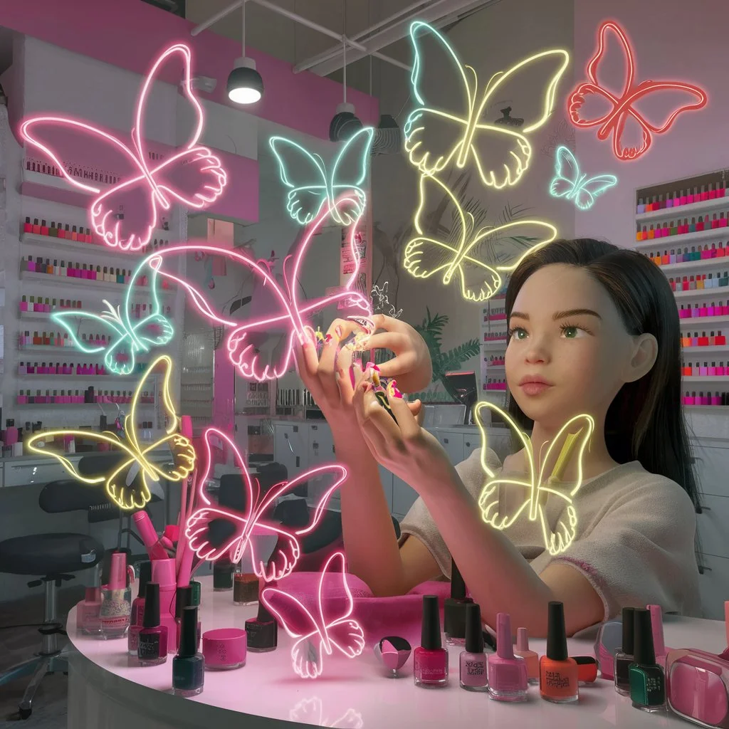  Neon Butterfly Nails