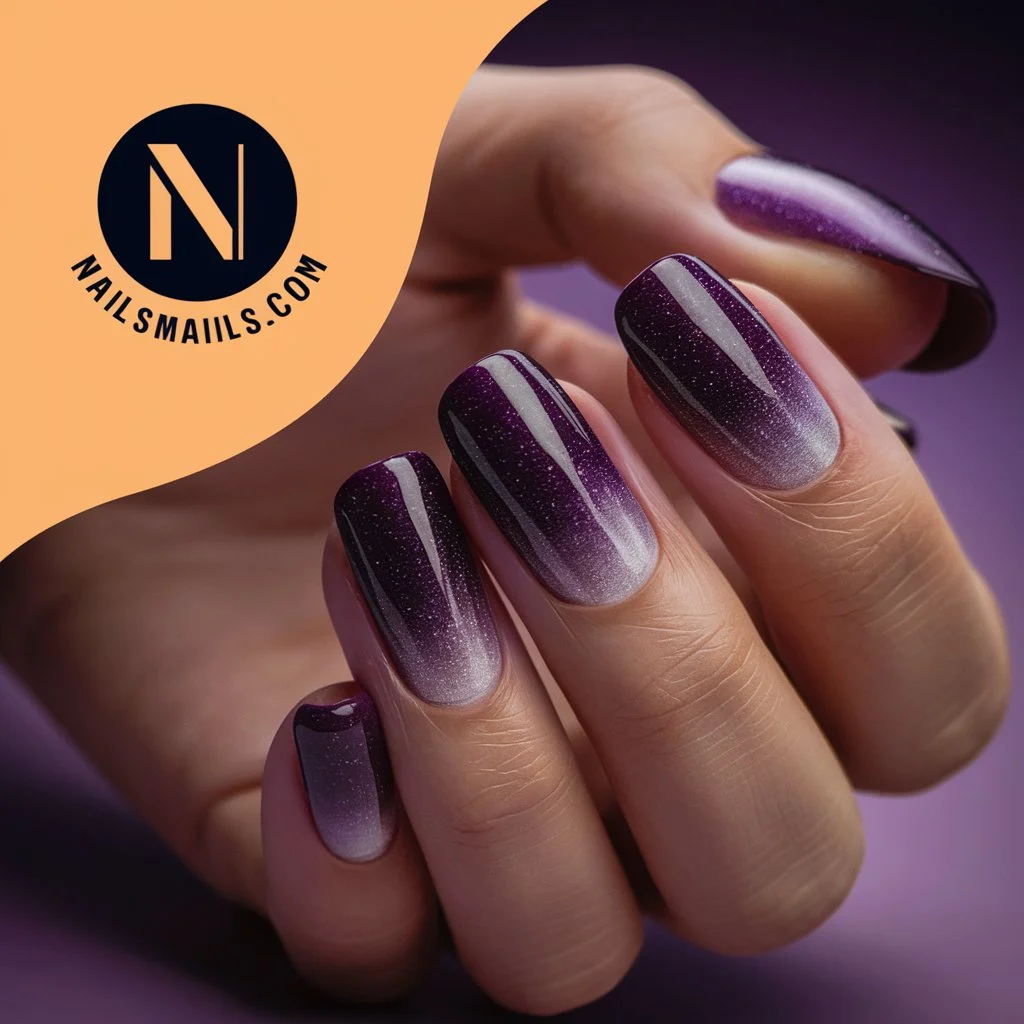 Ombre Dark Purple Nails