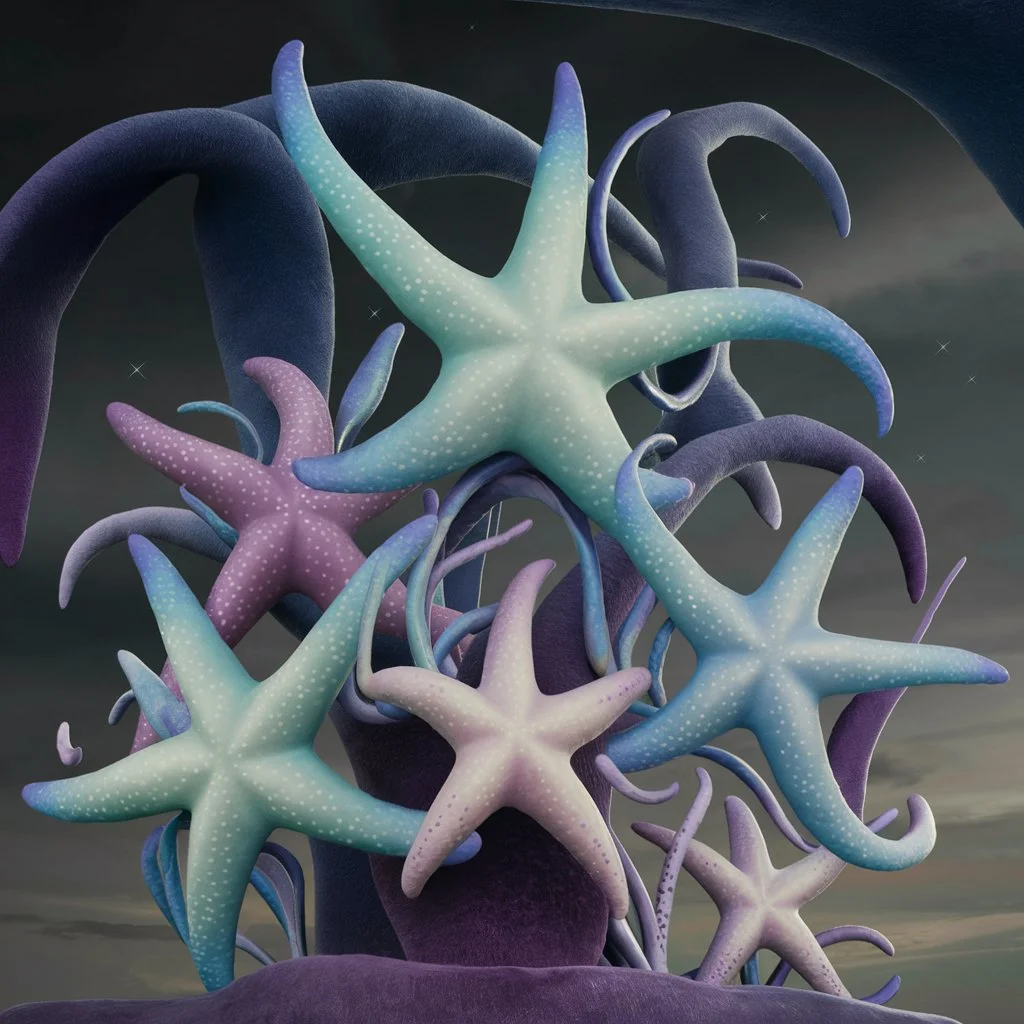 Ombre Starfish Silhouettes