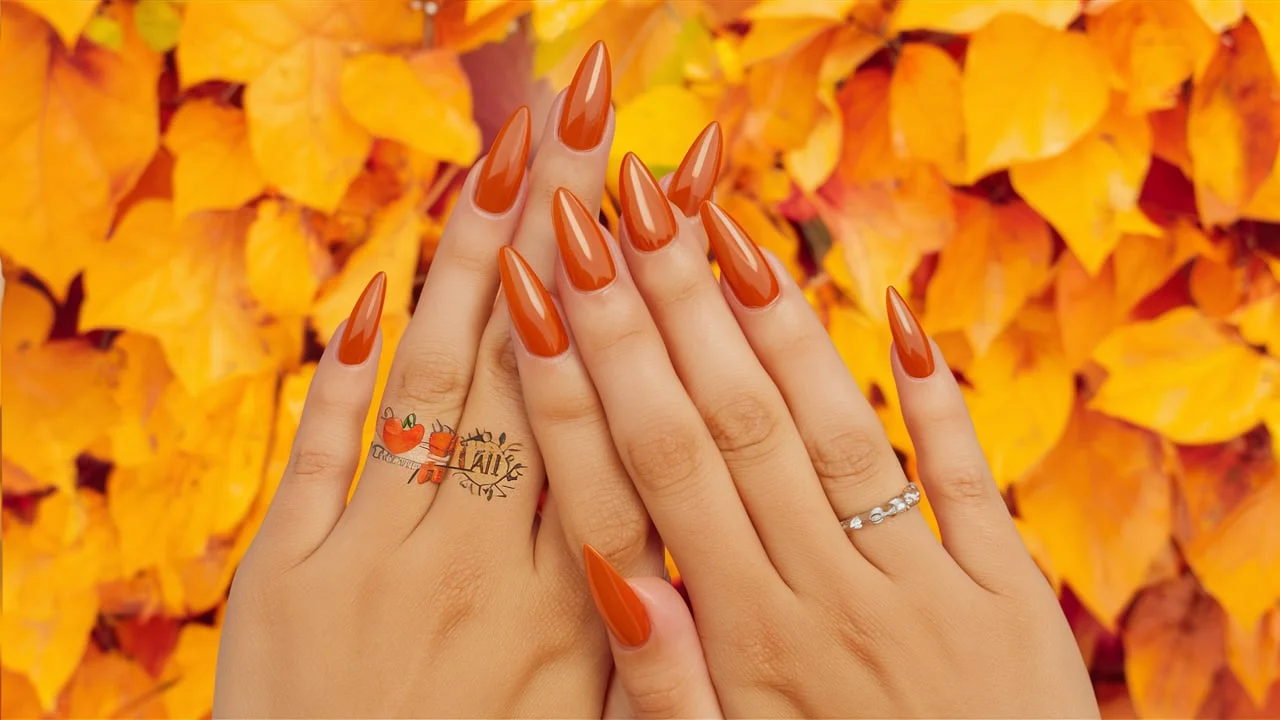 Orange Fall Nails