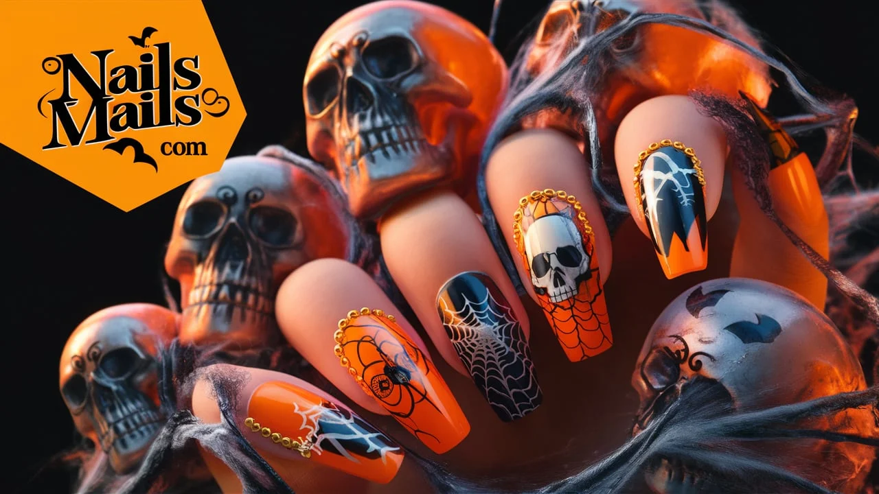 Orange Halloween Nails