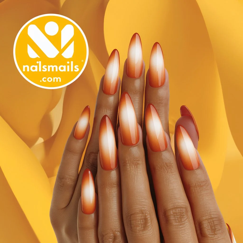 Orange Ombre Nails