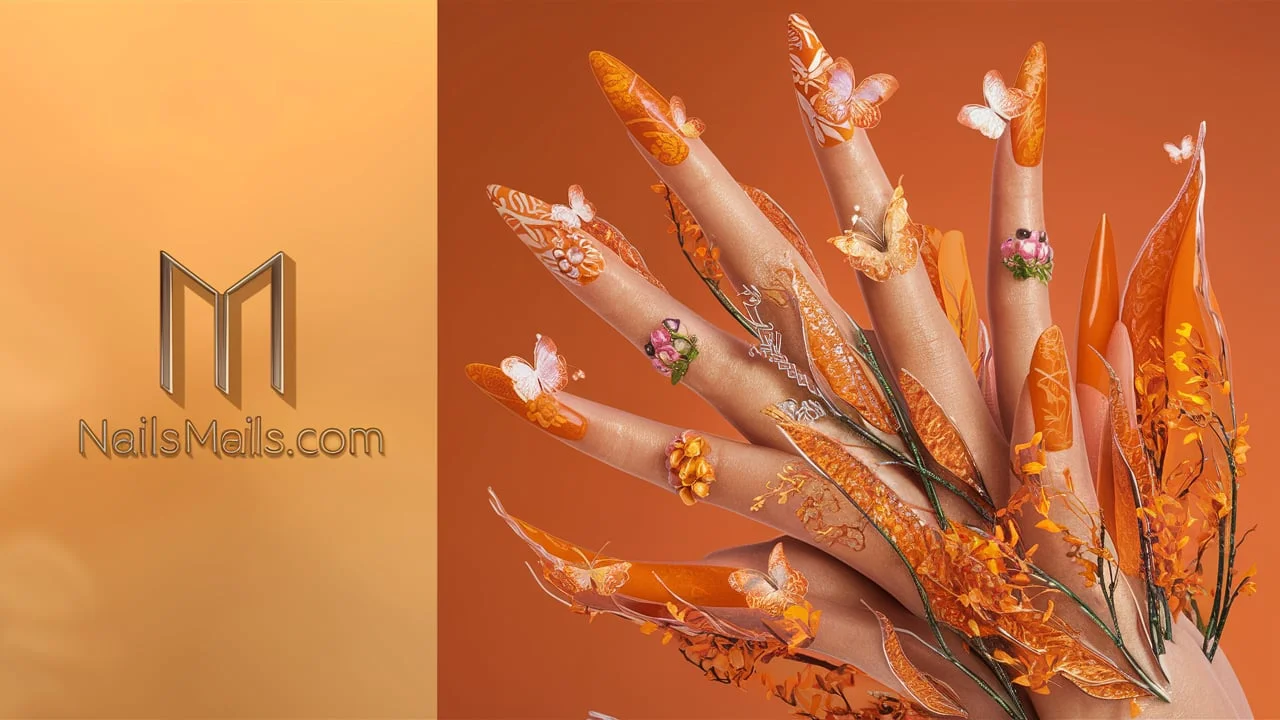 Orange Spring Nails 