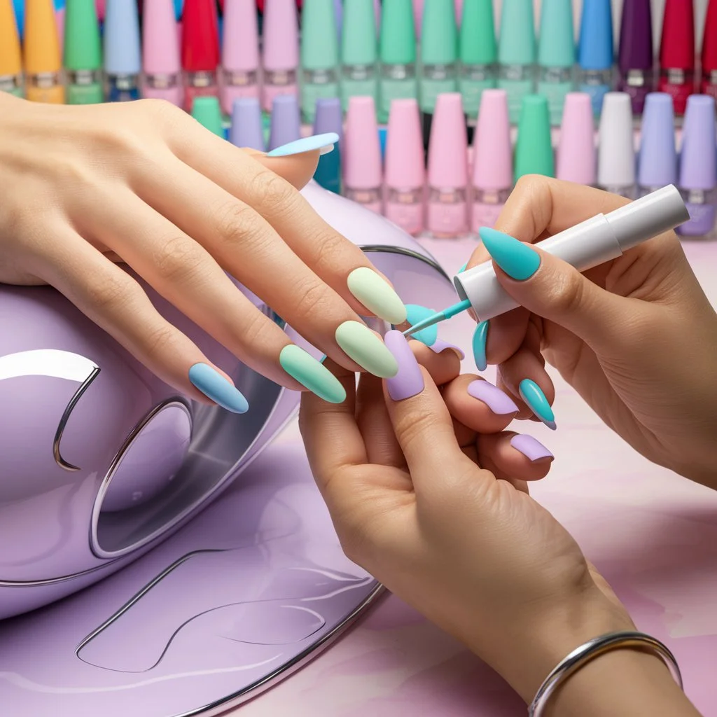 Pastel Matte Nails