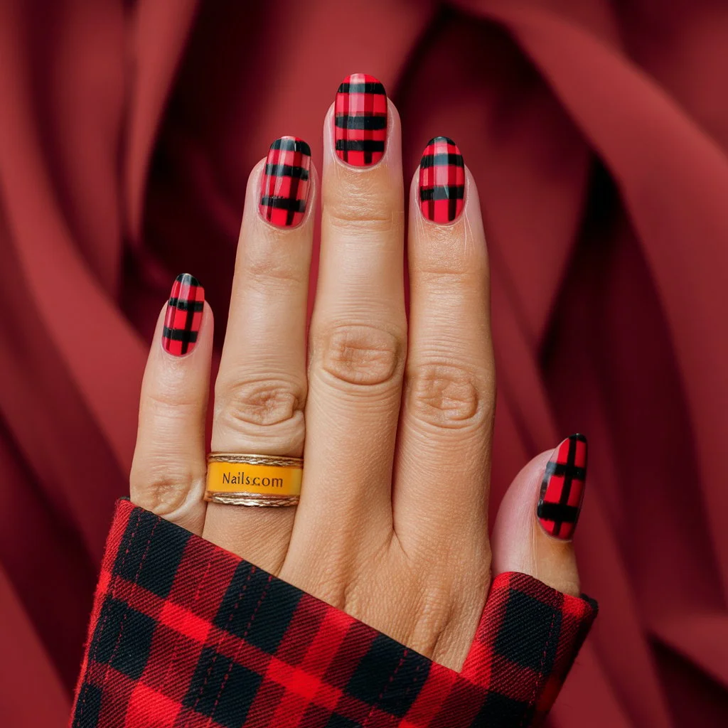 Plaid Pattern Nails