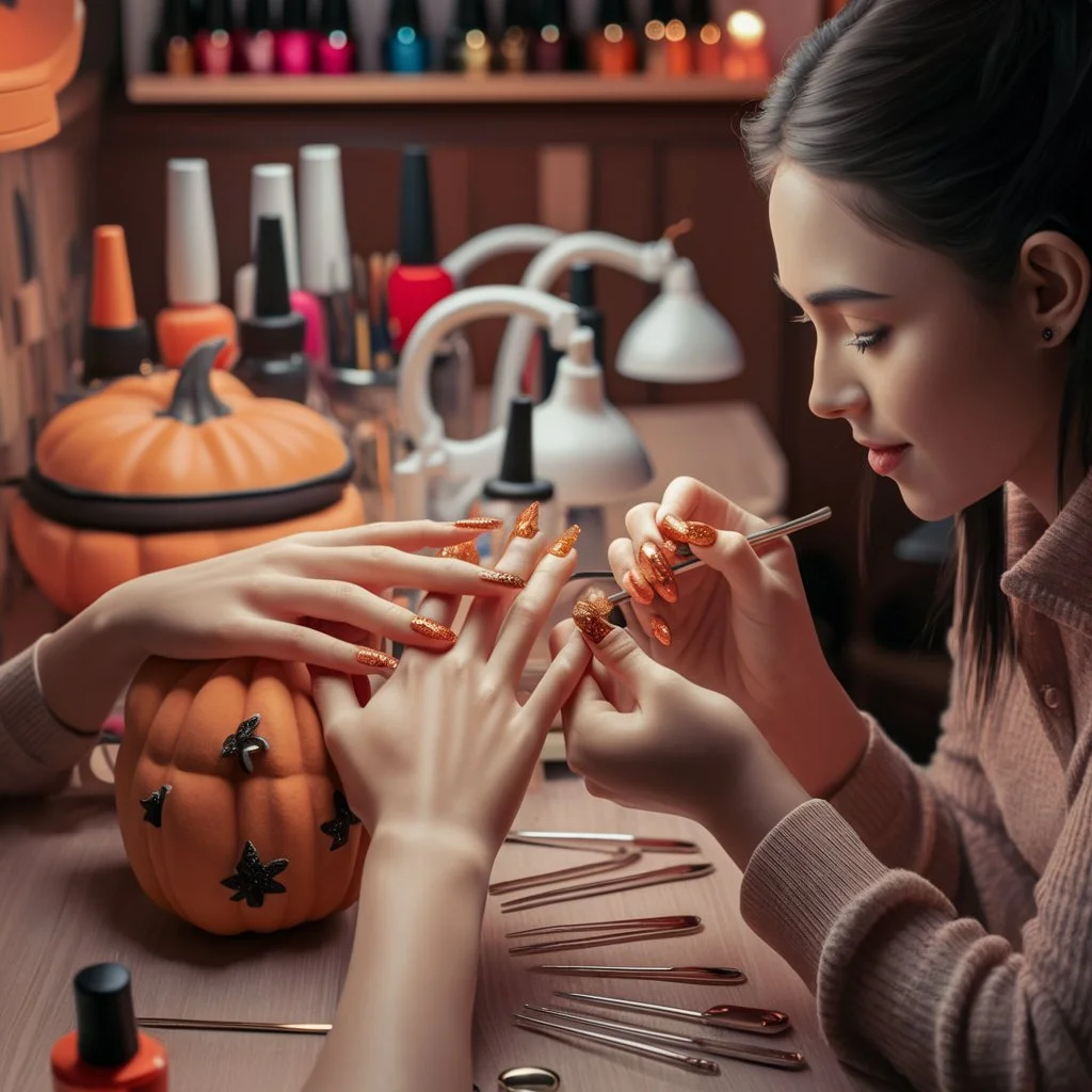 Pumpkin Spice Nails