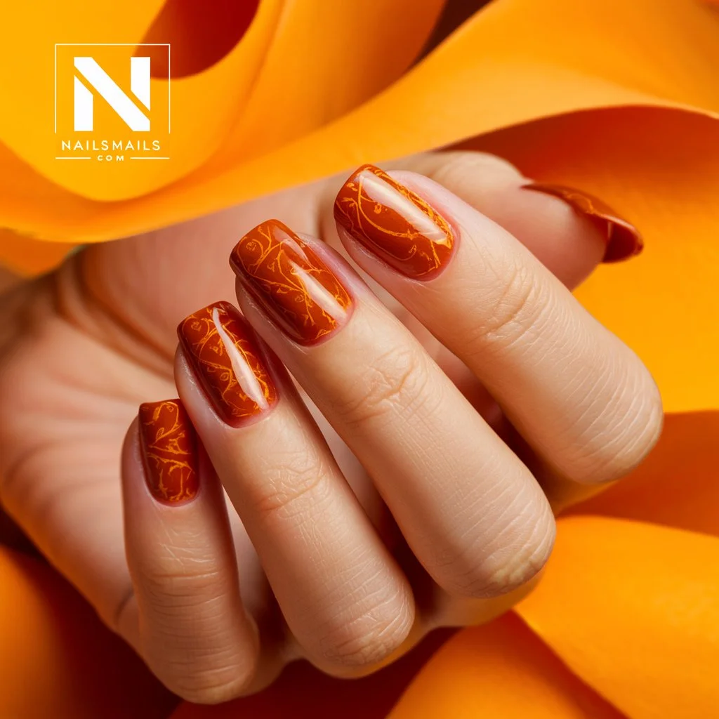 Rusty Orange Nails