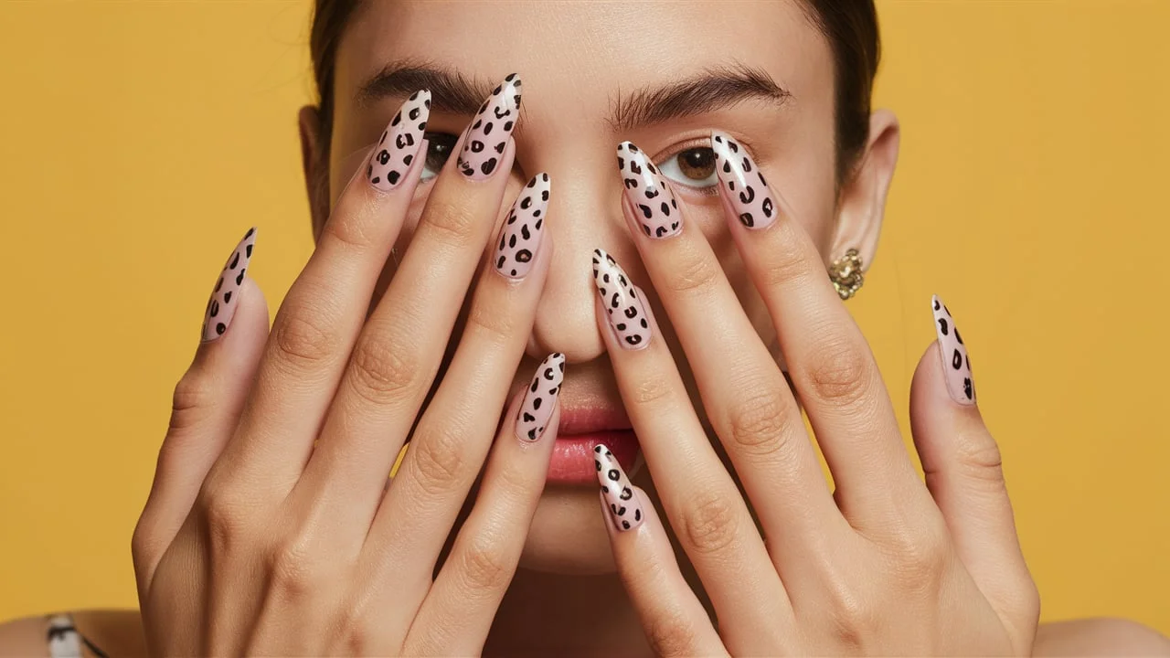 Summer Cheetah Print Nails