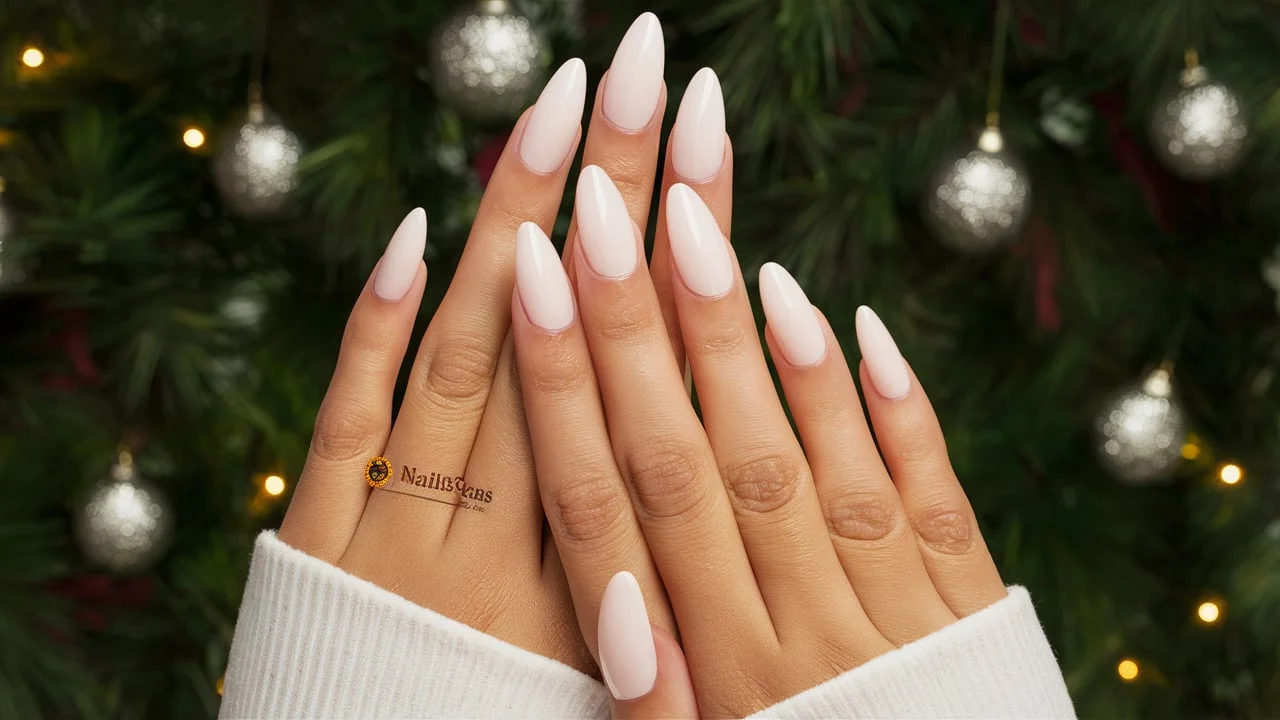 White Christmas Nails 