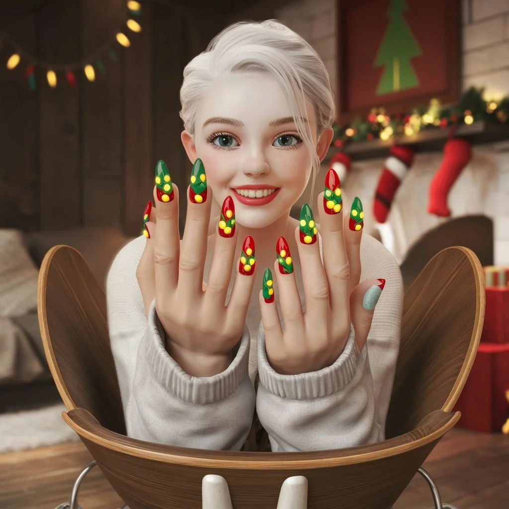 Christmas Lights Nails