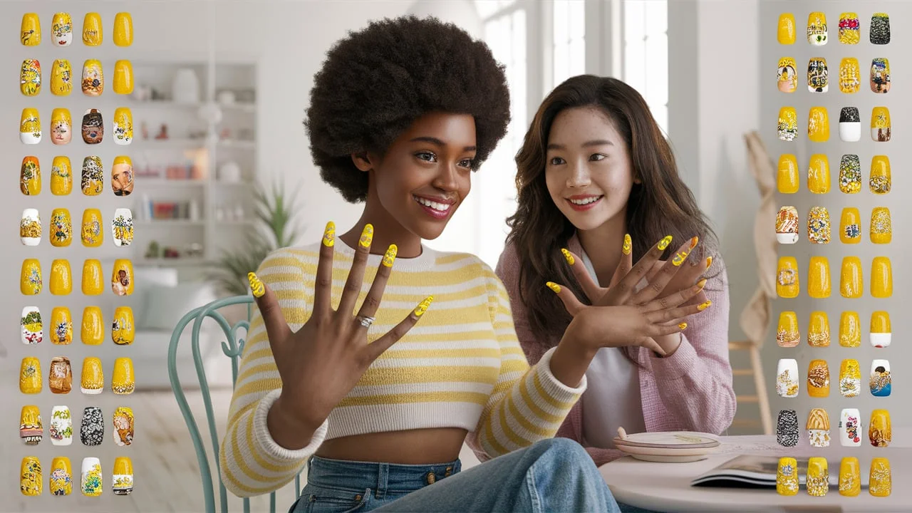 Yellow French Tip Nails